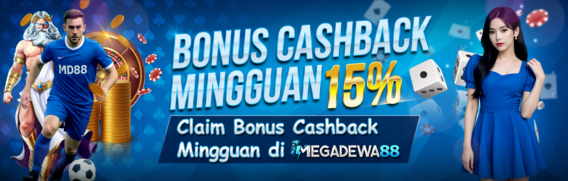 Bonus Cashback Mingguan 15%